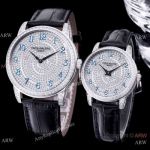 Iced Out Patek Philippe Calatrava QUARTZ Watch Blue Arabic Markers